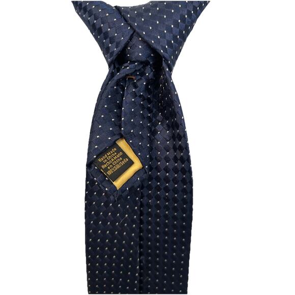 Donald Trump Mens Necktie Tie 100% Silk Blue Geometric Diamond Dot Print - Picture 2 of 6
